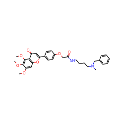 COc1cc2oc(-c3ccc(OCC(=O)NCCCCN(C)Cc4ccccc4)cc3)cc(=O)c2c(OC)c1OC ZINC001772606629