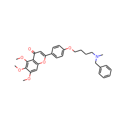 COc1cc2oc(-c3ccc(OCCCCN(C)Cc4ccccc4)cc3)cc(=O)c2c(OC)c1OC ZINC000473114666