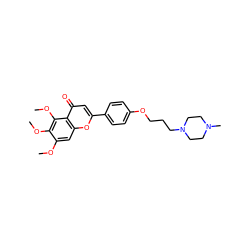 COc1cc2oc(-c3ccc(OCCCN4CCN(C)CC4)cc3)cc(=O)c2c(OC)c1OC ZINC000473117756