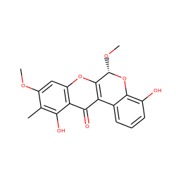 COc1cc2oc3c(c(=O)c2c(O)c1C)-c1cccc(O)c1O[C@H]3OC ZINC000013378584