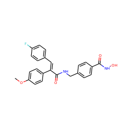 COc1ccc(/C(=C\c2ccc(F)cc2)C(=O)NCc2ccc(C(=O)NO)cc2)cc1 ZINC000059264420
