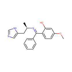 COc1ccc(/C(=N/[C@H](C)Cc2cnc[nH]2)c2ccccc2)c(O)c1 ZINC001772656493