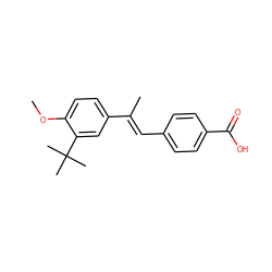 COc1ccc(/C(C)=C/c2ccc(C(=O)O)cc2)cc1C(C)(C)C ZINC000013745065