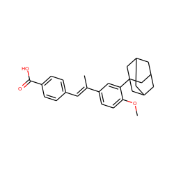 COc1ccc(/C(C)=C/c2ccc(C(=O)O)cc2)cc1C12CC3CC(CC(C3)C1)C2 ZINC000013745073