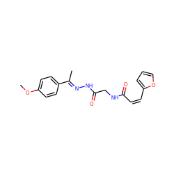 COc1ccc(/C(C)=N/NC(=O)CNC(=O)/C=C\c2ccco2)cc1 ZINC000004750740