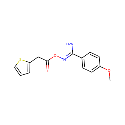 COc1ccc(/C(N)=N/OC(=O)Cc2cccs2)cc1 ZINC000004200265