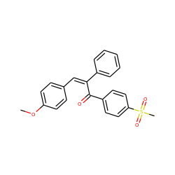 COc1ccc(/C=C(\C(=O)c2ccc(S(C)(=O)=O)cc2)c2ccccc2)cc1 ZINC000064454247