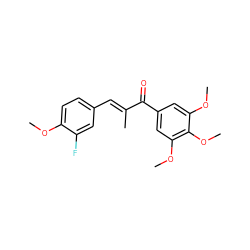 COc1ccc(/C=C(\C)C(=O)c2cc(OC)c(OC)c(OC)c2)cc1F ZINC000004847332