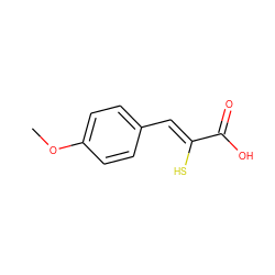 COc1ccc(/C=C(\S)C(=O)O)cc1 ZINC000100291970