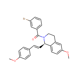 COc1ccc(/C=C/[C@@H]2c3ccc(OC)cc3CCN2C(=O)c2cccc(Br)c2)cc1 ZINC000096271959