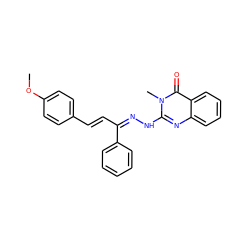 COc1ccc(/C=C/C(=N/Nc2nc3ccccc3c(=O)n2C)c2ccccc2)cc1 ZINC000040379478