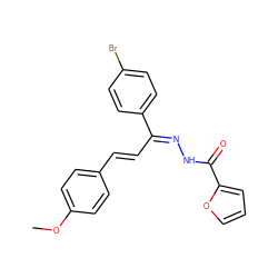 COc1ccc(/C=C/C(=N\NC(=O)c2ccco2)c2ccc(Br)cc2)cc1 ZINC000299838902