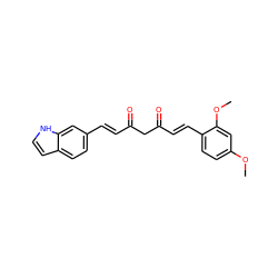 COc1ccc(/C=C/C(=O)CC(=O)/C=C/c2ccc3cc[nH]c3c2)c(OC)c1 ZINC000146445068