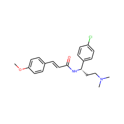 COc1ccc(/C=C/C(=O)N[C@@H](CCN(C)C)c2ccc(Cl)cc2)cc1 ZINC000028653933