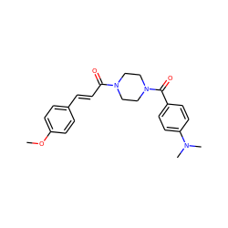 COc1ccc(/C=C/C(=O)N2CCN(C(=O)c3ccc(N(C)C)cc3)CC2)cc1 ZINC000169345912