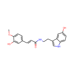 COc1ccc(/C=C/C(=O)NCCc2c[nH]c3ccc(O)cc23)cc1O ZINC000071317707