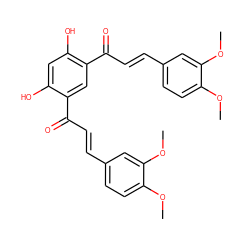 COc1ccc(/C=C/C(=O)c2cc(C(=O)/C=C/c3ccc(OC)c(OC)c3)c(O)cc2O)cc1OC ZINC000008844393