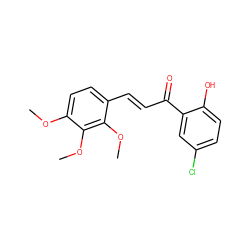 COc1ccc(/C=C/C(=O)c2cc(Cl)ccc2O)c(OC)c1OC ZINC000039137934