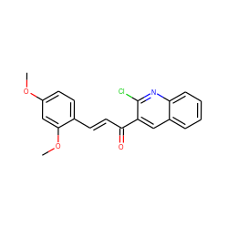 COc1ccc(/C=C/C(=O)c2cc3ccccc3nc2Cl)c(OC)c1 ZINC000103215946