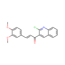 COc1ccc(/C=C/C(=O)c2cc3ccccc3nc2Cl)cc1OC ZINC000006411640