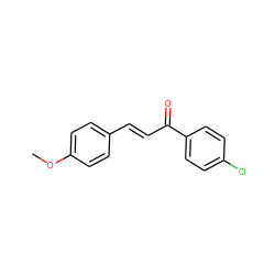 COc1ccc(/C=C/C(=O)c2ccc(Cl)cc2)cc1 ZINC000004252526