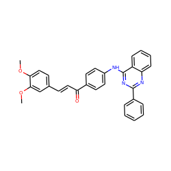 COc1ccc(/C=C/C(=O)c2ccc(Nc3nc(-c4ccccc4)nc4ccccc34)cc2)cc1OC ZINC000653833200