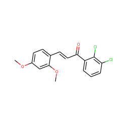 COc1ccc(/C=C/C(=O)c2cccc(Cl)c2Cl)c(OC)c1 ZINC000103215958