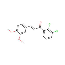 COc1ccc(/C=C/C(=O)c2cccc(Cl)c2Cl)cc1OC ZINC000103215954