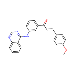 COc1ccc(/C=C/C(=O)c2cccc(Nc3ncnc4ccccc34)c2)cc1 ZINC000653836217