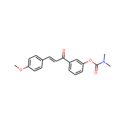 COc1ccc(/C=C/C(=O)c2cccc(OC(=O)N(C)C)c2)cc1 ZINC001772589035