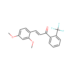 COc1ccc(/C=C/C(=O)c2ccccc2C(F)(F)F)c(OC)c1 ZINC000007739237