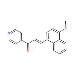 COc1ccc(/C=C/C(=O)c2ccncc2)c2ccccc12 ZINC000004020206