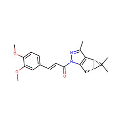 COc1ccc(/C=C/C(=O)n2nc(C)c3c2C[C@@H]2[C@H]3C2(C)C)cc1OC ZINC000045367910