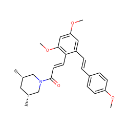 COc1ccc(/C=C/c2cc(OC)cc(OC)c2/C=C/C(=O)N2C[C@@H](C)C[C@@H](C)C2)cc1 ZINC000095589774