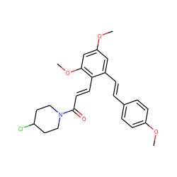 COc1ccc(/C=C/c2cc(OC)cc(OC)c2/C=C/C(=O)N2CCC(Cl)CC2)cc1 ZINC000095587657