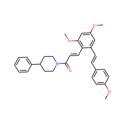 COc1ccc(/C=C/c2cc(OC)cc(OC)c2/C=C/C(=O)N2CCC(c3ccccc3)CC2)cc1 ZINC000095588730