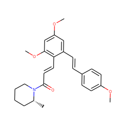 COc1ccc(/C=C/c2cc(OC)cc(OC)c2/C=C/C(=O)N2CCCC[C@H]2C)cc1 ZINC000095591045