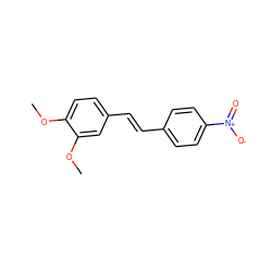 COc1ccc(/C=C/c2ccc([N+](=O)[O-])cc2)cc1OC ZINC000039193916