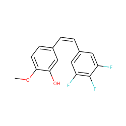 COc1ccc(/C=C\c2cc(F)c(F)c(F)c2)cc1O ZINC000013607881