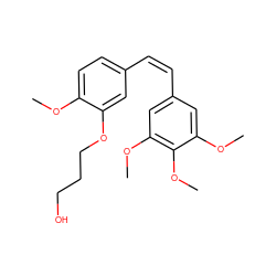 COc1ccc(/C=C\c2cc(OC)c(OC)c(OC)c2)cc1OCCCO ZINC000013645664