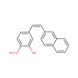 COc1ccc(/C=C\c2ccc3ccccc3c2)cc1O ZINC000013608007