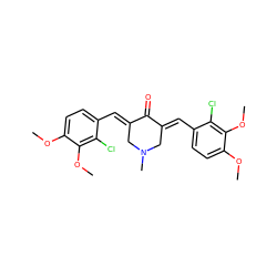 COc1ccc(/C=C2\CN(C)C/C(=C\c3ccc(OC)c(OC)c3Cl)C2=O)c(Cl)c1OC ZINC000653737387