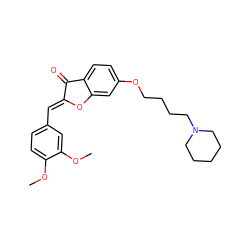 COc1ccc(/C=C2\Oc3cc(OCCCCN4CCCCC4)ccc3C2=O)cc1OC ZINC000299830111