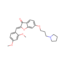 COc1ccc(/C=C2\Oc3cc(OCCCN4CCCC4)ccc3C2=O)c(OC)c1 ZINC000299819359