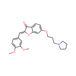 COc1ccc(/C=C2\Oc3cc(OCCCN4CCCC4)ccc3C2=O)cc1OC ZINC000299820987