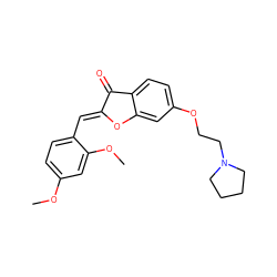 COc1ccc(/C=C2\Oc3cc(OCCN4CCCC4)ccc3C2=O)c(OC)c1 ZINC000299822362