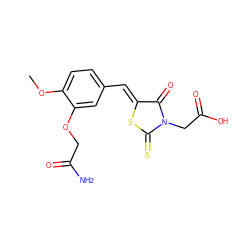 COc1ccc(/C=C2\SC(=S)N(CC(=O)O)C2=O)cc1OCC(N)=O ZINC000013362991