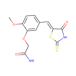 COc1ccc(/C=C2\SC(=S)NC2=O)cc1OCC(N)=O ZINC000023162631