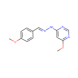 COc1ccc(/C=N/Nc2cc(OC)ncn2)cc1 ZINC000004947130