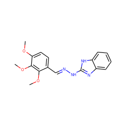 COc1ccc(/C=N/Nc2nc3ccccc3[nH]2)c(OC)c1OC ZINC000005455111